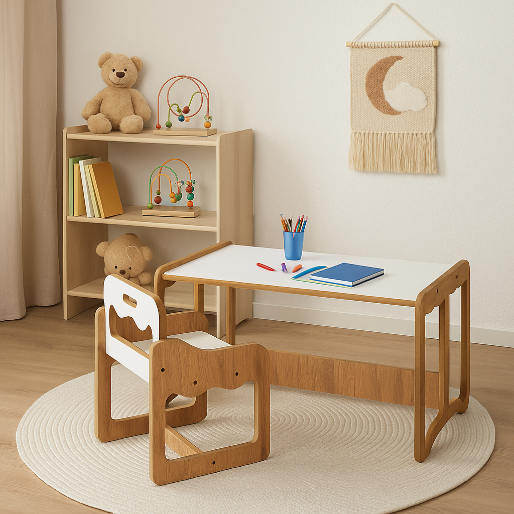 Houten Kindertafel met Stoel Zonder Opberglade