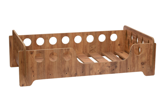 Houten kinderbed 140×70 cm – Rond Design (Walnoot)