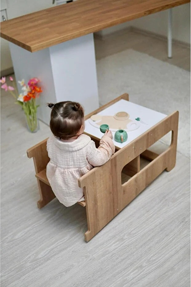 Multifunctionele Montessori Leertoren 2-in-1