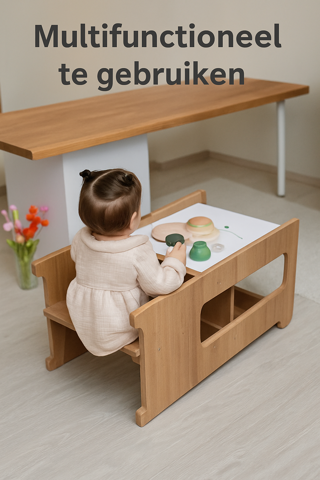 Multifunctionele Montessori Leertoren 2-in-1