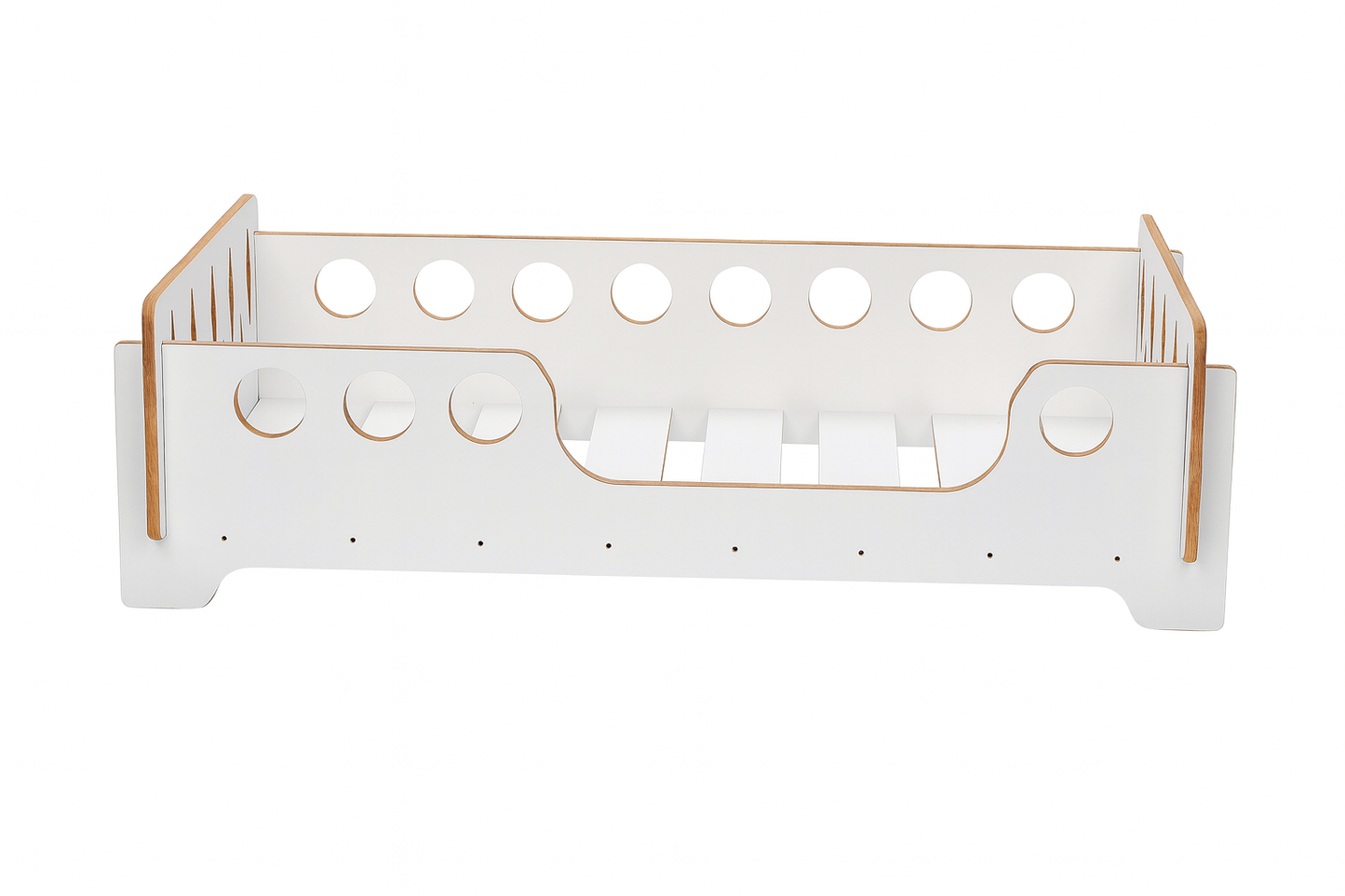 Houten Kinderbed 140×70 cm – Rond Design (Wit)