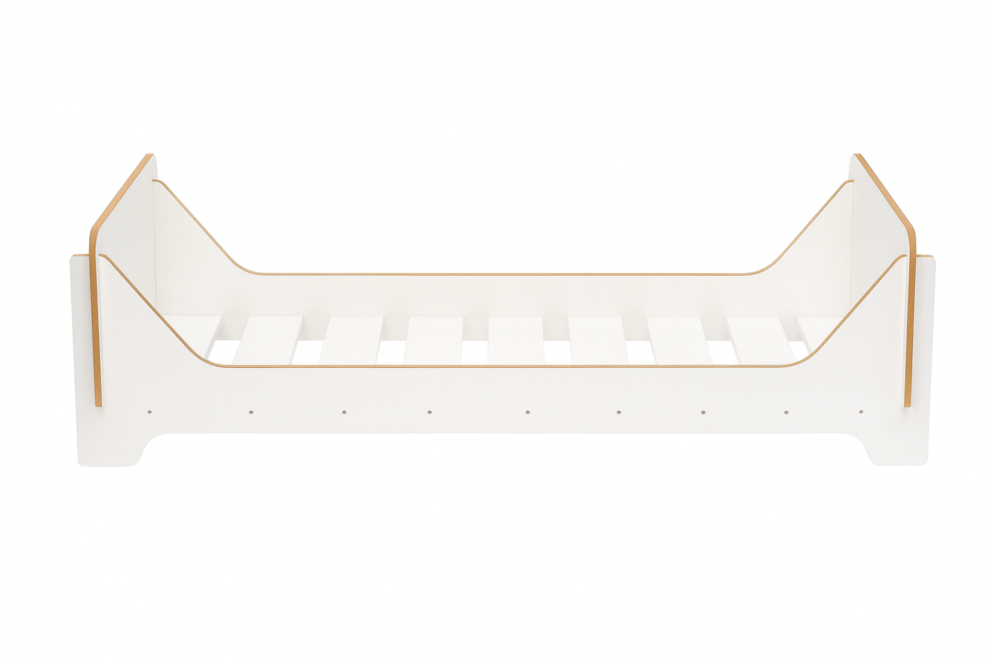 Houten Kinderbed 140×70 cm – Ruit Design (Wit)