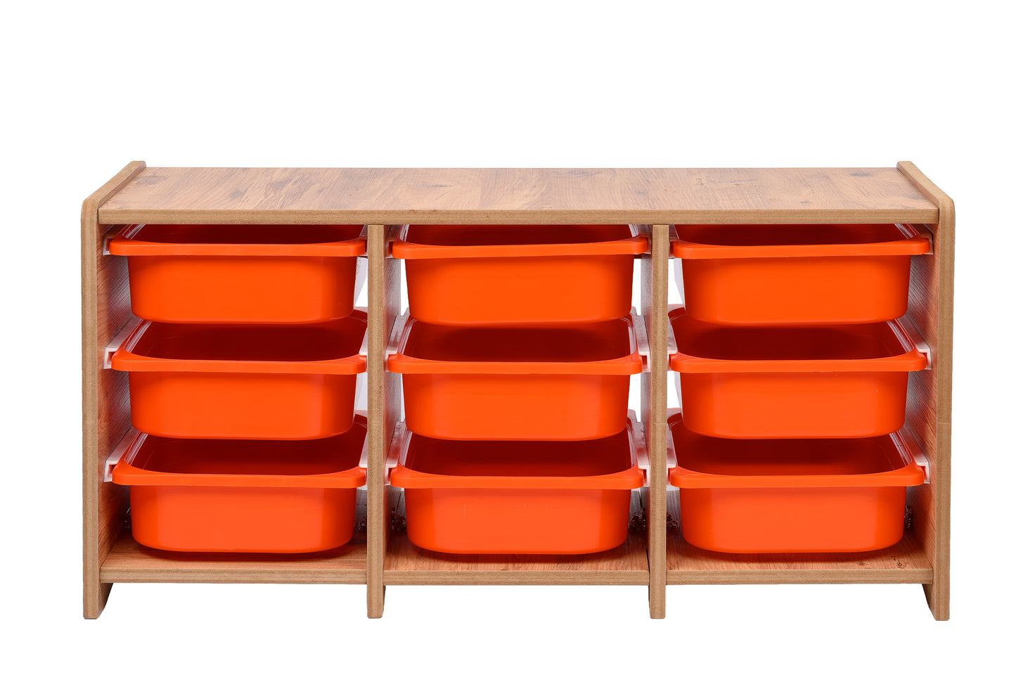 Kinder Opbergkast met 9 Oranje Bakken