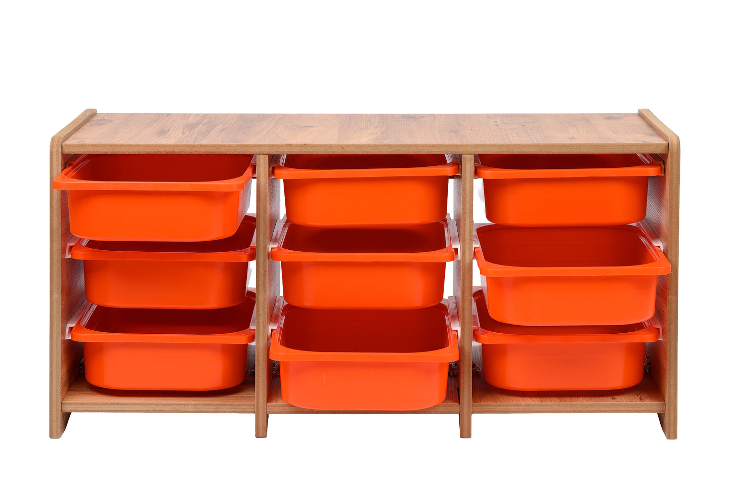 Kinder Opbergkast met 9 Oranje Bakken