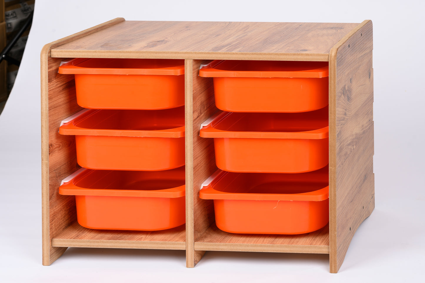 Kinder Opbergkast met 6 Oranje Bakken