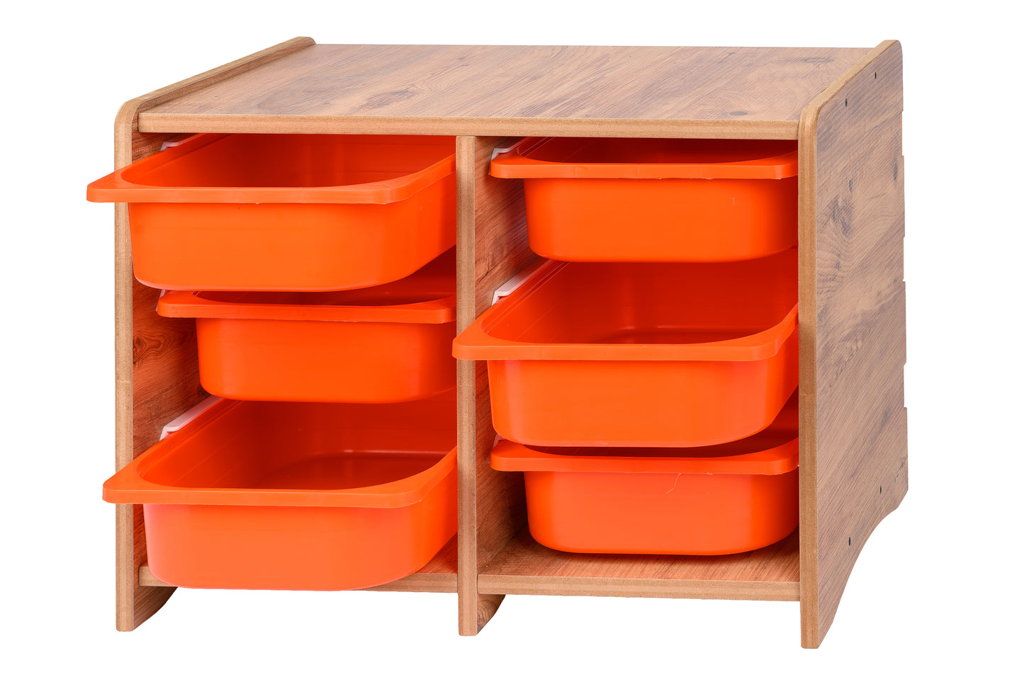Kinder Opbergkast met 6 Oranje Bakken
