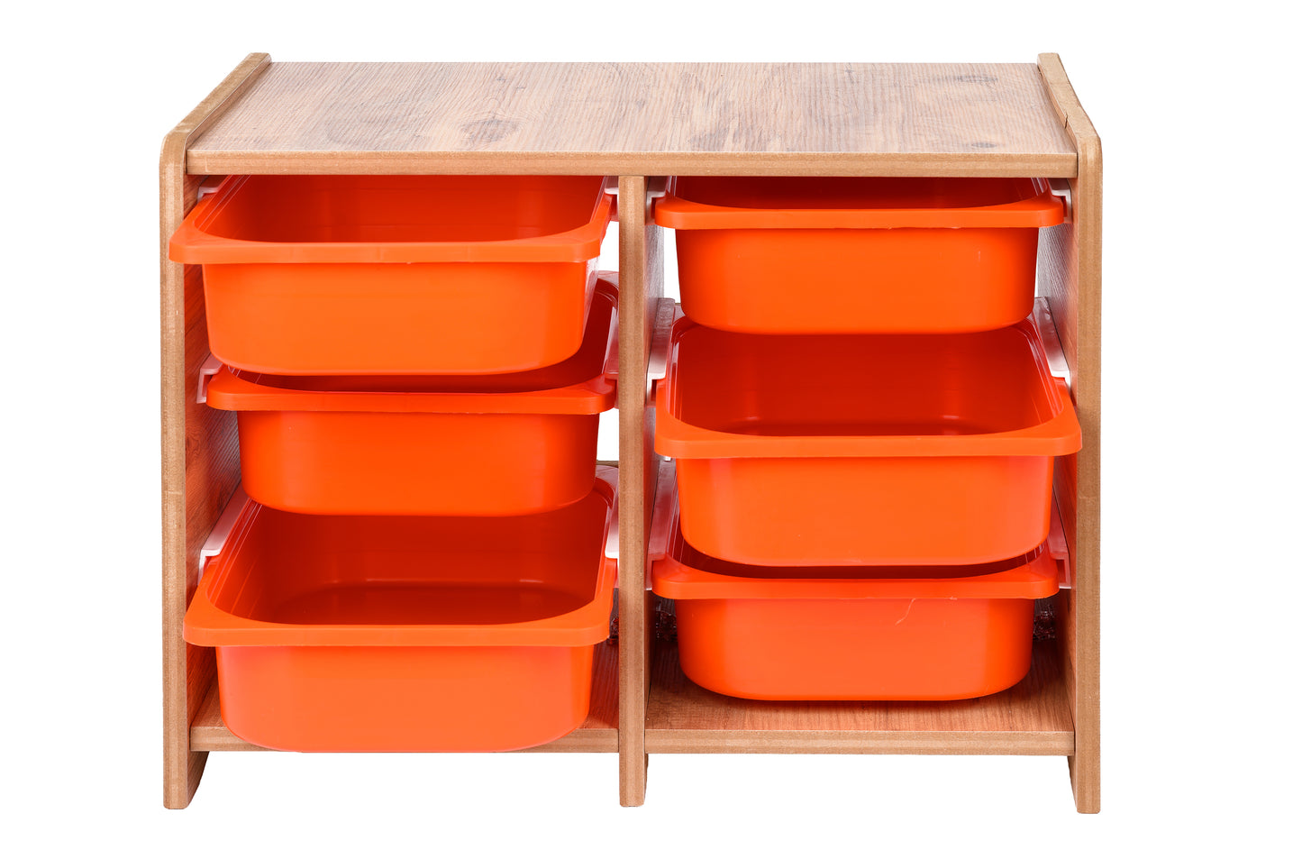 Kinder Opbergkast met 6 Oranje Bakken
