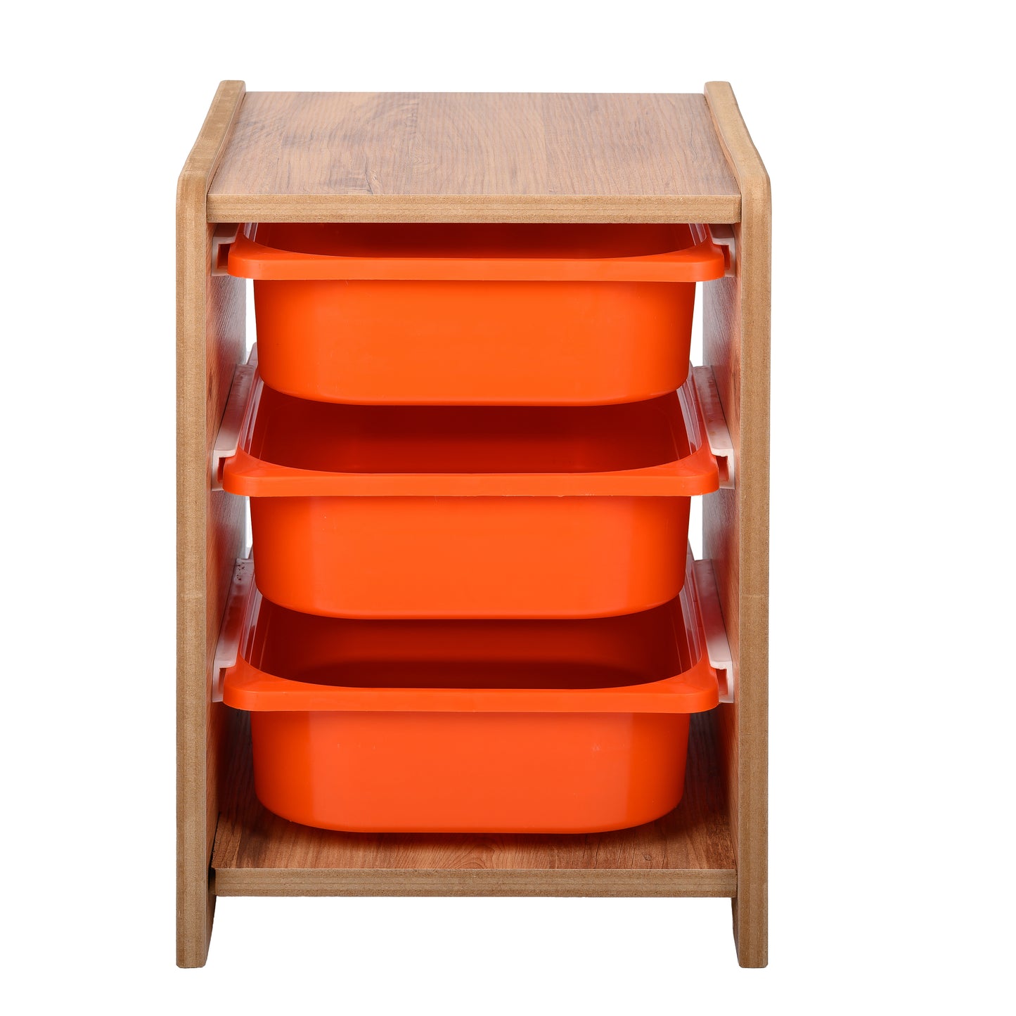 Kinder Opbergkast met 3 Oranje Bakken