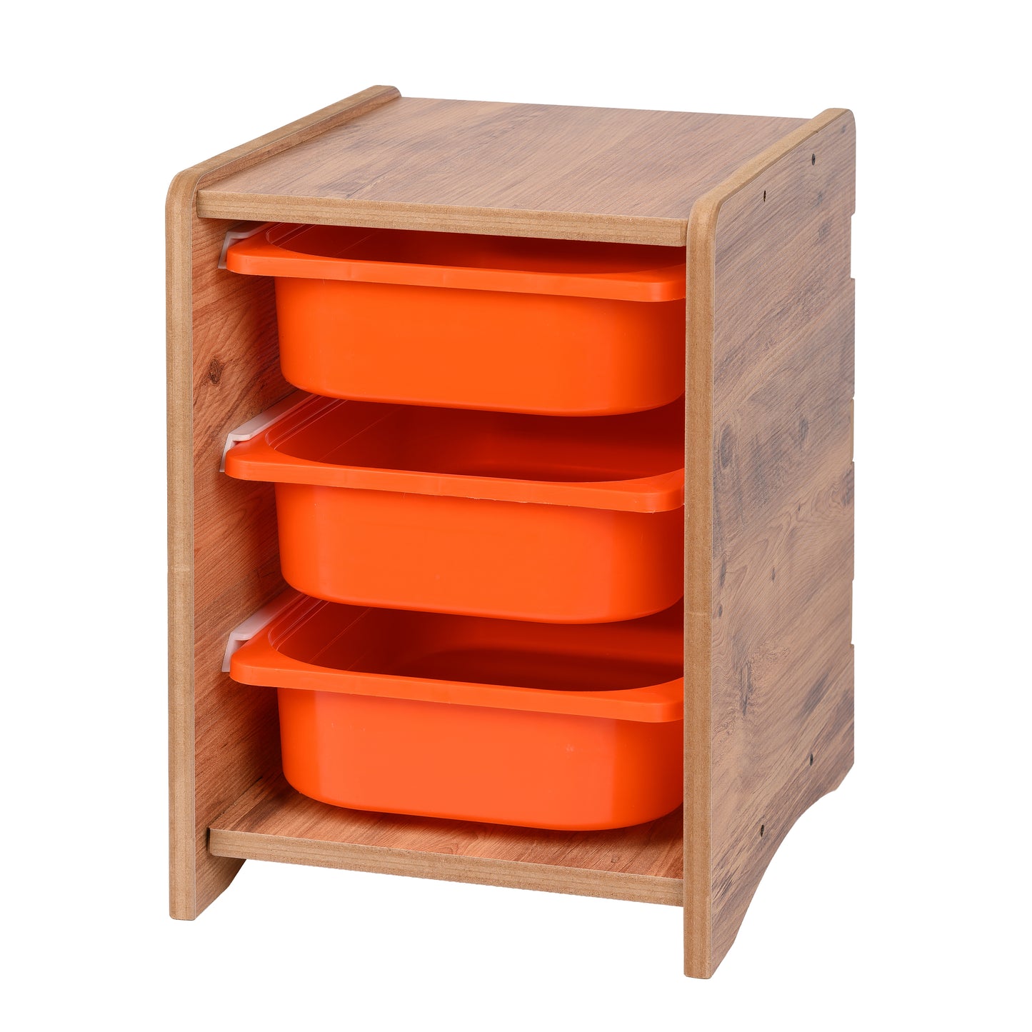 Kinder Opbergkast met 3 Oranje Bakken
