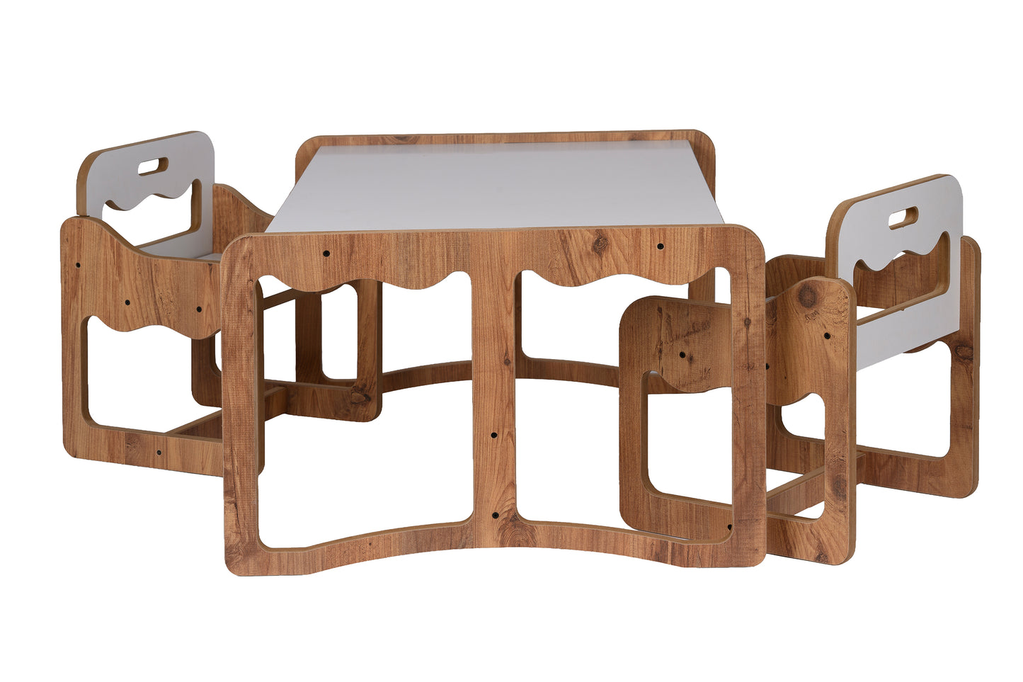 Houten Kindertafel met 2 Stoelen Zonder Opberglades