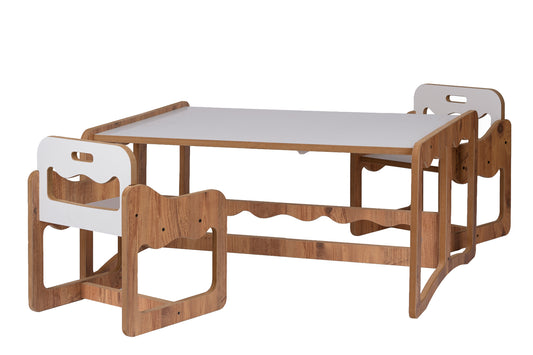 Houten Kindertafel met 2 Stoelen Zonder Opberglades