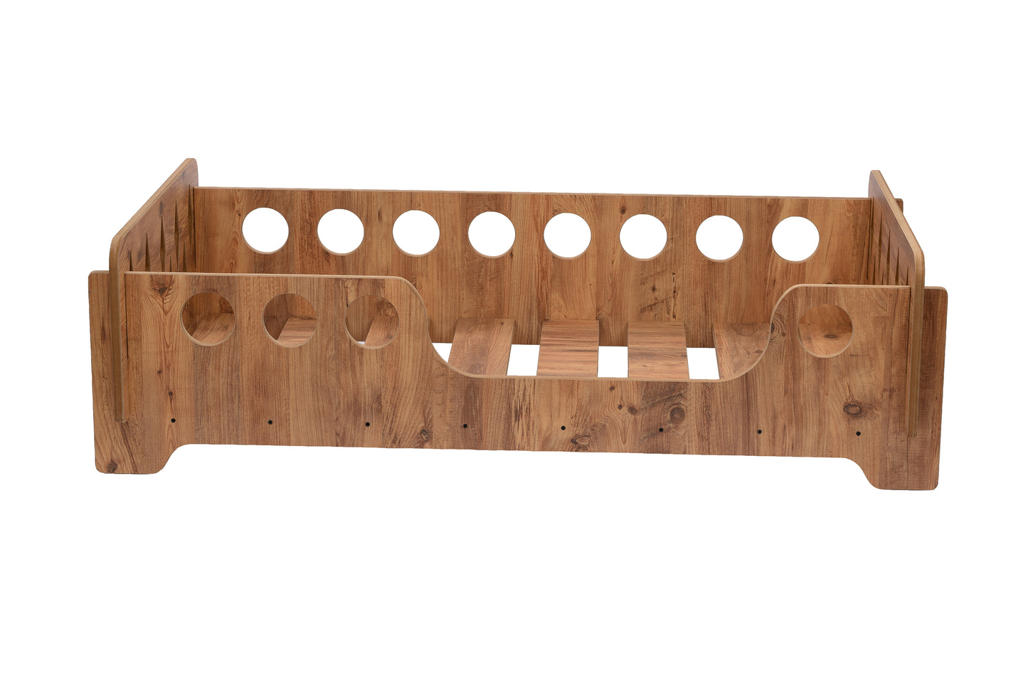 Houten kinderbed 140×70 cm – Rond Design (Walnoot)
